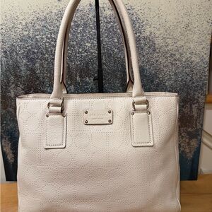 Authentic Kate Spade Rue York Street Noel Cream Leather Shoulder Bag